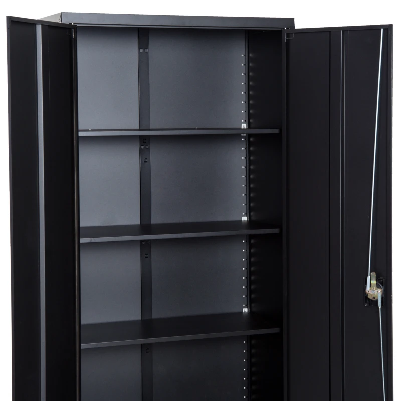 Vinsetto 72” Tall Steel Large Freestanding Commercial Warehouse Utility Storage Cabinet - Black
