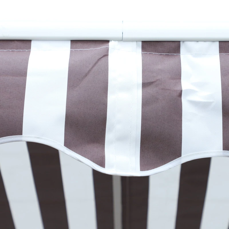 Outsunny 10' x 8' Retractable Sun Shade Patio/Window Awning that Opens Smooth & Quietly Reducing Heat in Your Home - White/Coffee