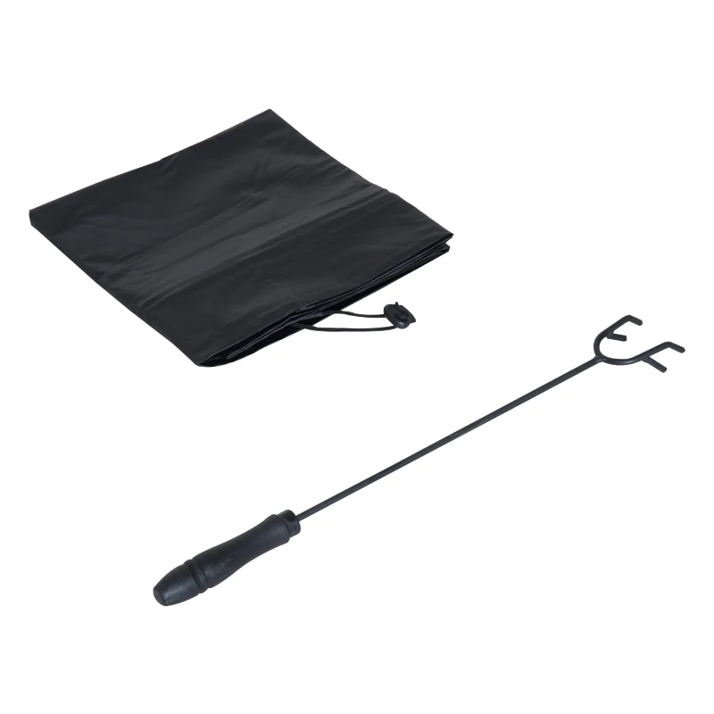 Outsunny 26" Square Steel Backyard Fire Pit With Cover And Accessories