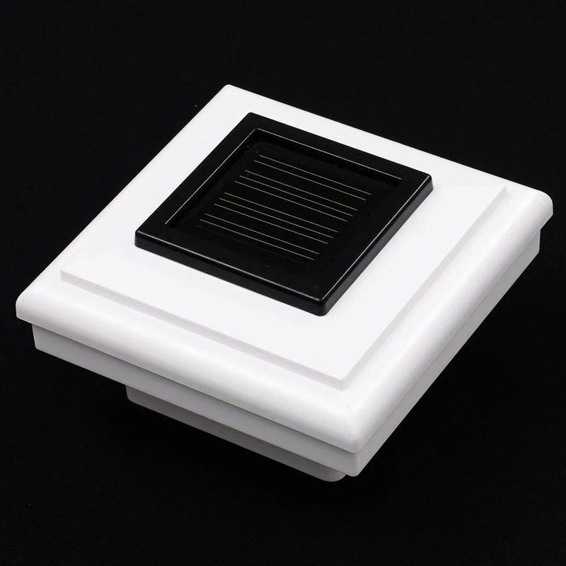 Outsunny Solar Powered LED Lamp Path Light Deck Garden Fence Post Cap - White
