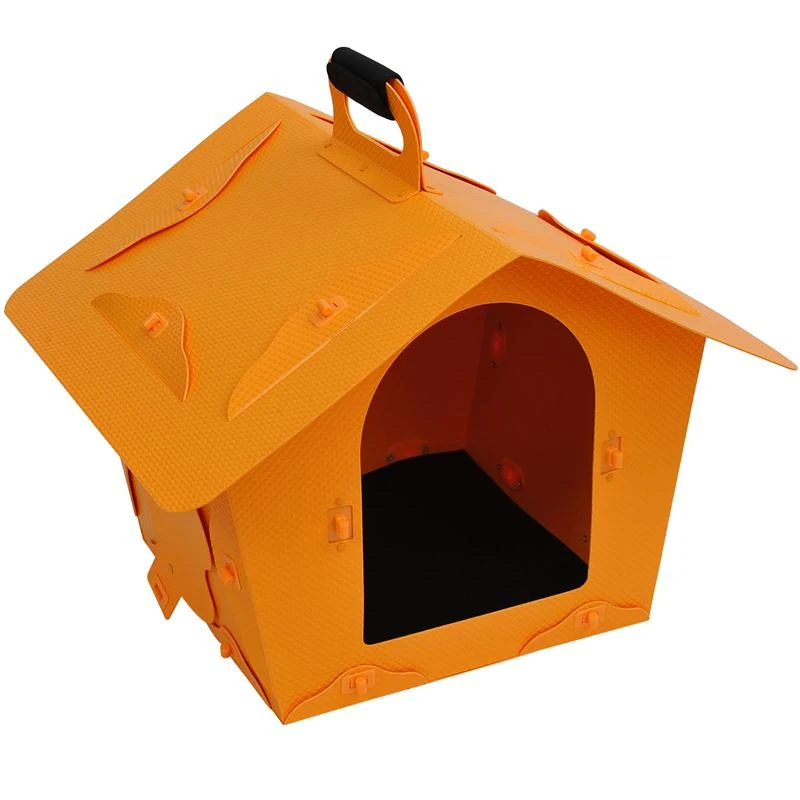 Pawhut Portable Folding Dog House Bed Carrying Travel Dog Kennel - Yellow