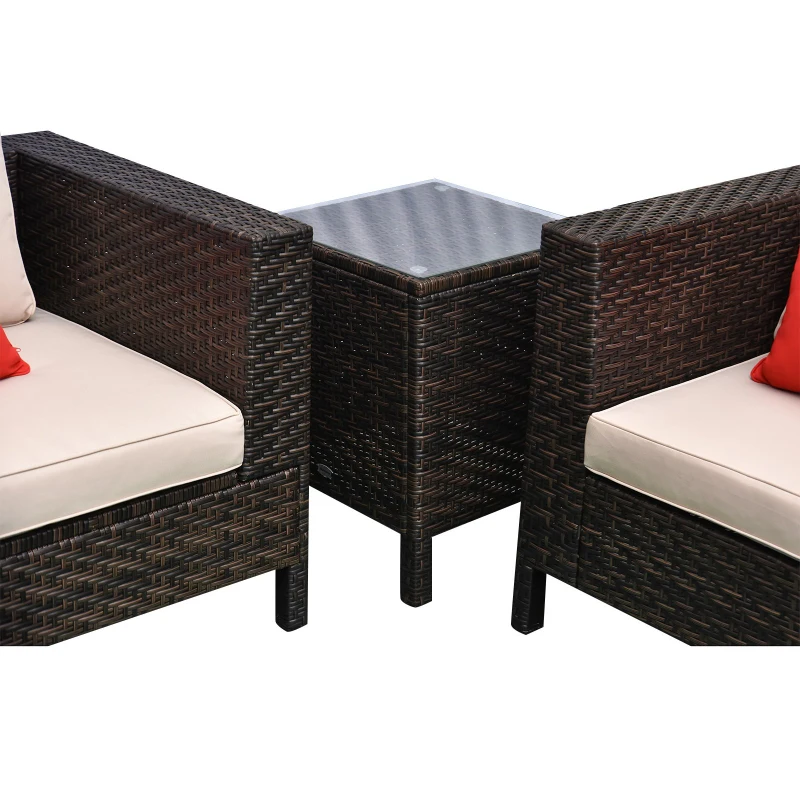 Outsunny 9 Piece Rattan Sectional Wicker Patio Sofa Set Outdoor Seating Furniture