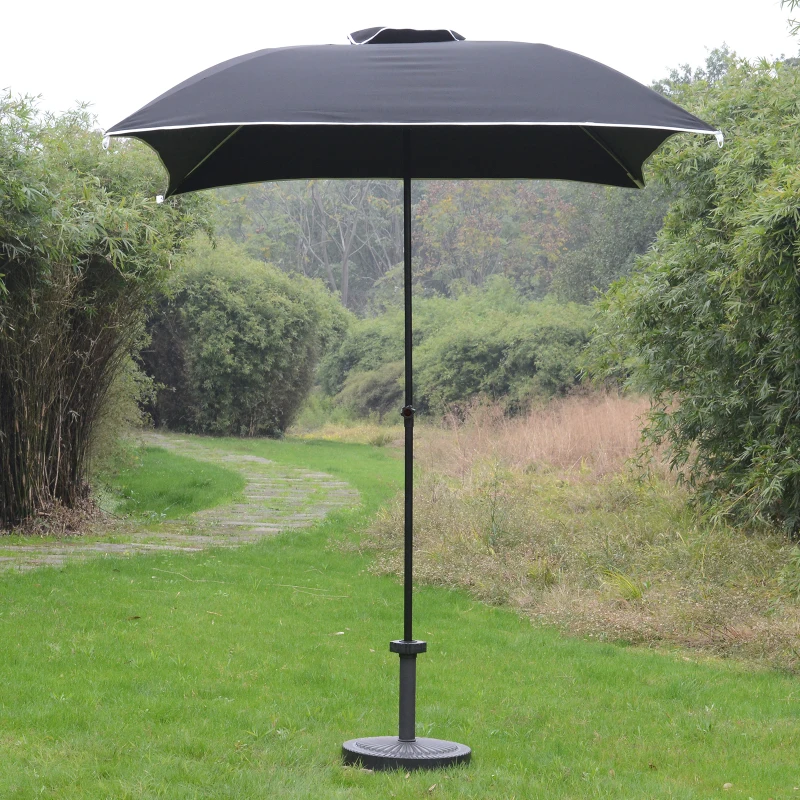 Outsunny 5.8' Compact Portable Round Sun Shade Folding Beach Patio Umbrella - Black