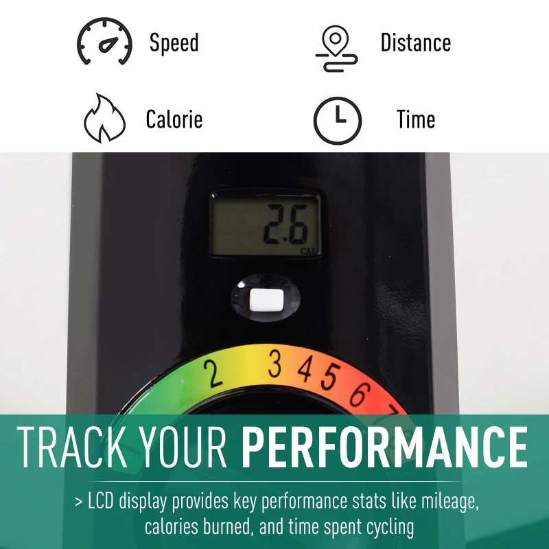 Soozier 2-in-1 Stationary Exercise Bike and Tabletop Workstation with LCD Monitor  Black