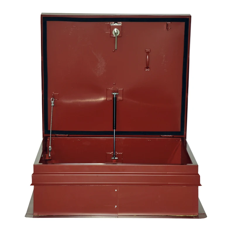 HomCom 30" x 36" Industrial Galvanized Steel Roof Hatch – Red