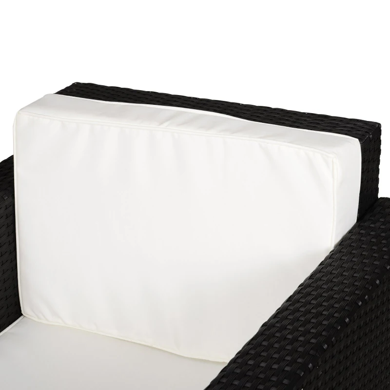 Outsunny Rattan Wicker Sofa Patio Chair w/ Weather-Resistance & Washable Cushion Cover - Pool/Patio/Spa