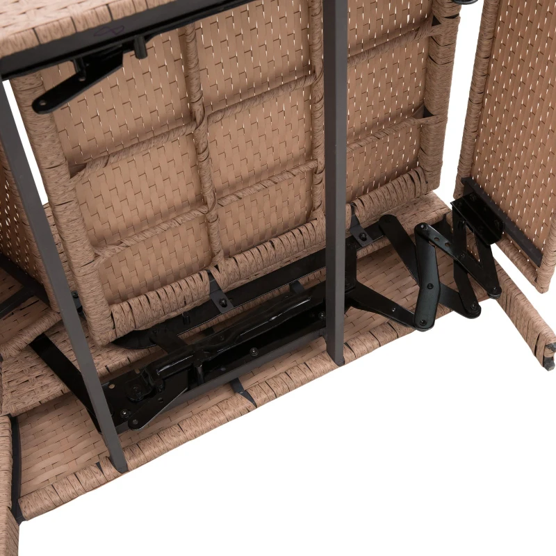 Outsunny Outdoor Rattan Wicker Adjustable Recliner Lounge Chair with Drink Tray & Stylish Contemporary Design - Beige