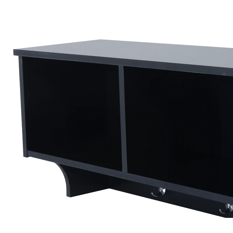 HomCom 48” Modern Floating Combination Storage Shelf Cubby Coat Rack - Matte Black