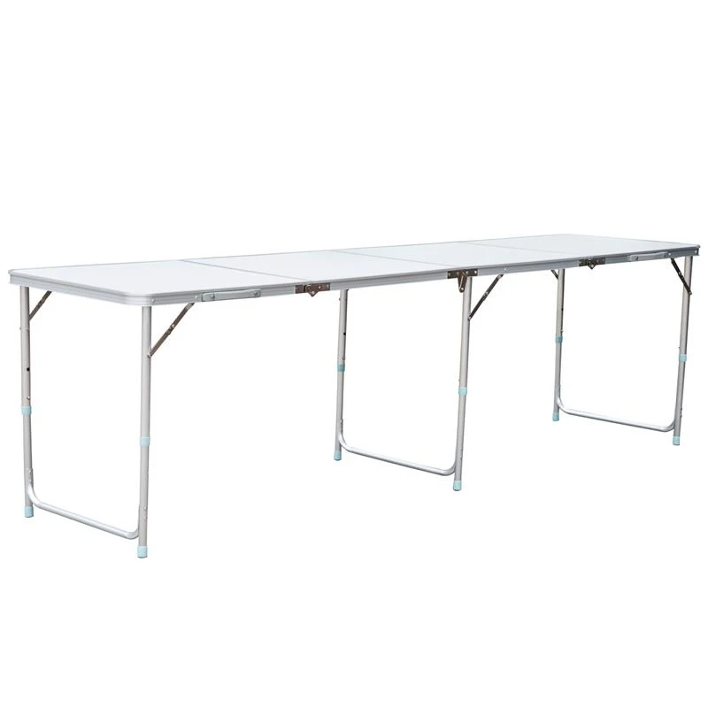 Outsunny 95" Quad-Fold Aluminum Camping Table w/ Carrying Handle