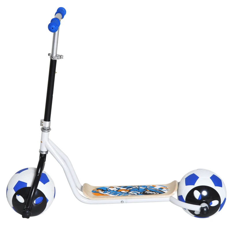 Qaba Balance Scooter for Kids with Soccer Ball Tires - Blue and Black