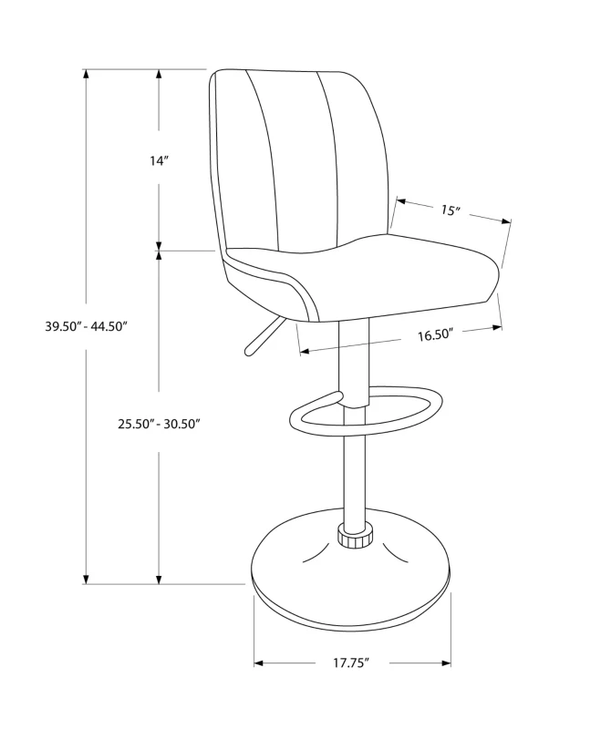 Monarch 2 Piece PU Leather Padded Seat Chrome Metal Framed Hydraulic Lift Swivel Barstool Chair Set - Grey Finish