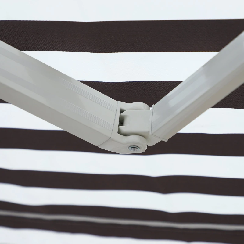 Outsunny 10' x 8' Retractable Sun Shade Patio/Window Awning that Opens Smooth & Quietly Reducing Heat in Your Home - White/Coffee