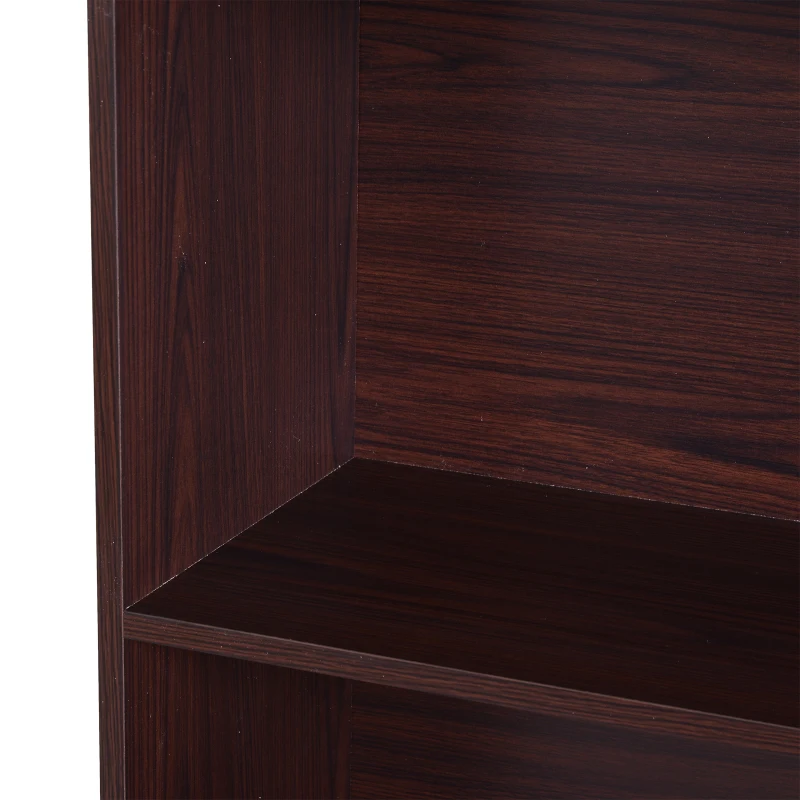 HomCom 71" 4-Shelf Modern Open Wood Grain Bookcase with Metal Feet - Dark Coffee