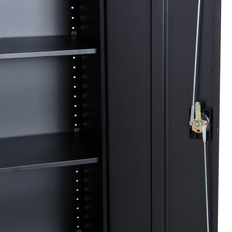 Vinsetto 72” Tall Steel Large Freestanding Commercial Warehouse Utility Storage Cabinet - Black