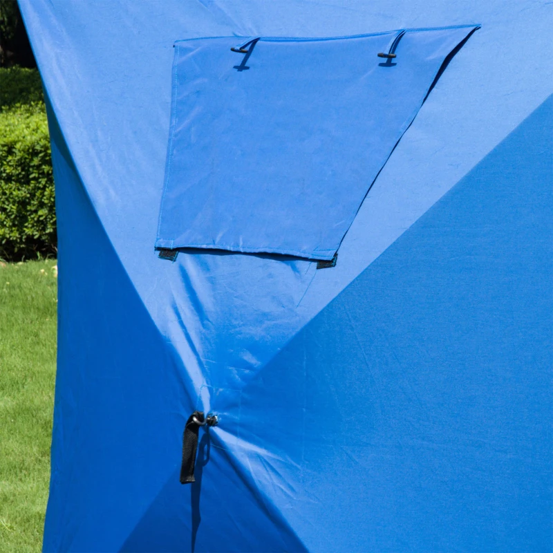 Outsunny 4 Person Waterproof Insulated Portable Pop-Up Ice Fishing Shelter with 2 Doors