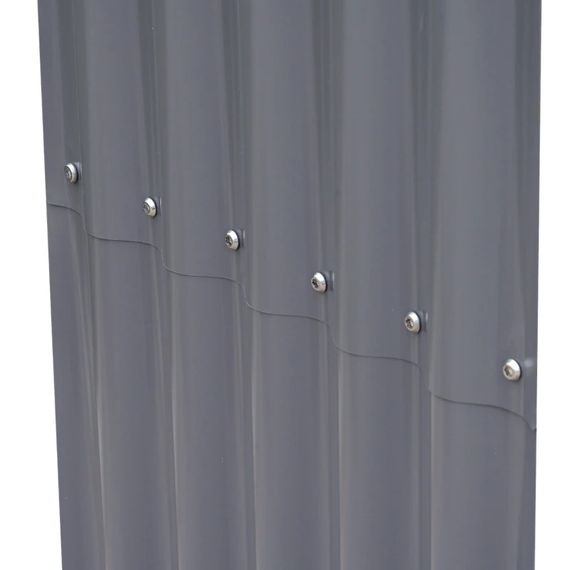 Outsunny 83" Steel Sturdy Firewood Covered Shed Storage Rack - Gray