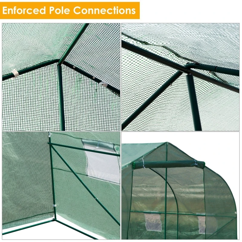 Outsunny 20’ x 10’ x 7’ Plastic Portable Outdoor Patio Walk-In Greenhouse Kit