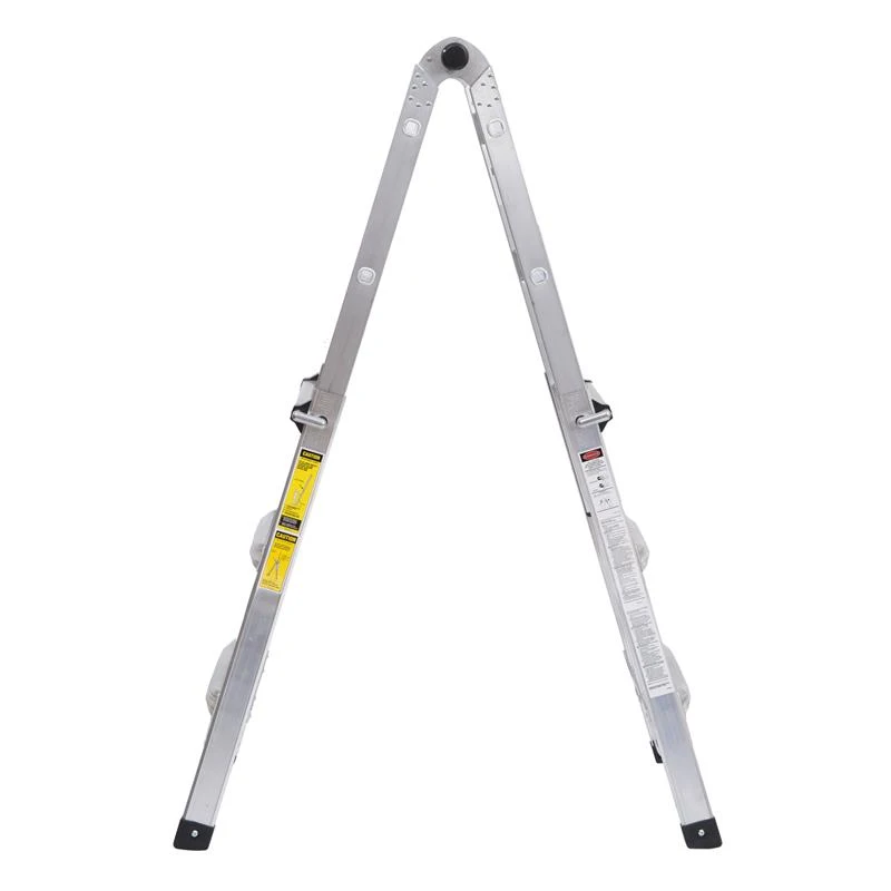 HomCom 11' Adjustable Multi-Purpose Aluminum Folding Ladder