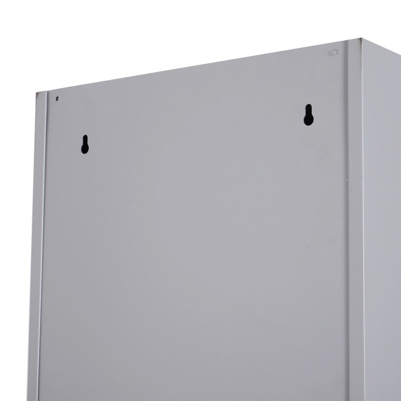 Vinsetto 71" 2 Tier Freestanding Steel Metal Lockable Employee Wall Locker Storage Cabinet - Grey