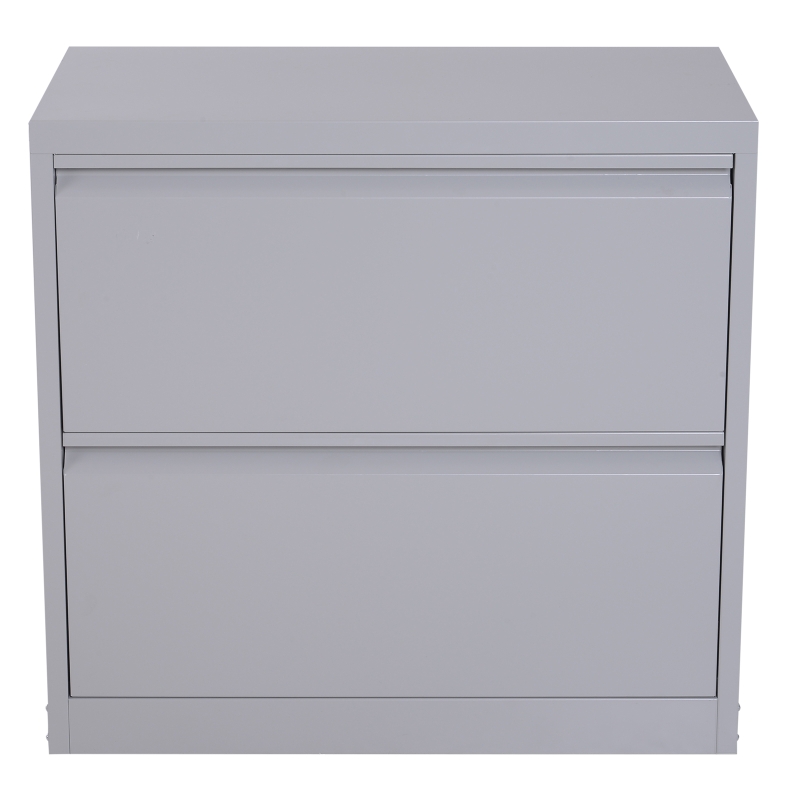Vinsetto 2 Drawer File Cabinet Metal Storage Chest Home Office - Grey