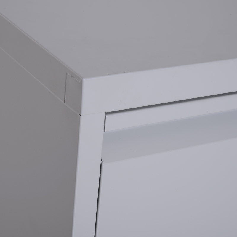 Vinsetto 28" Metal 2 Drawer Vertical Locking Office Filing Cabinet - Grey