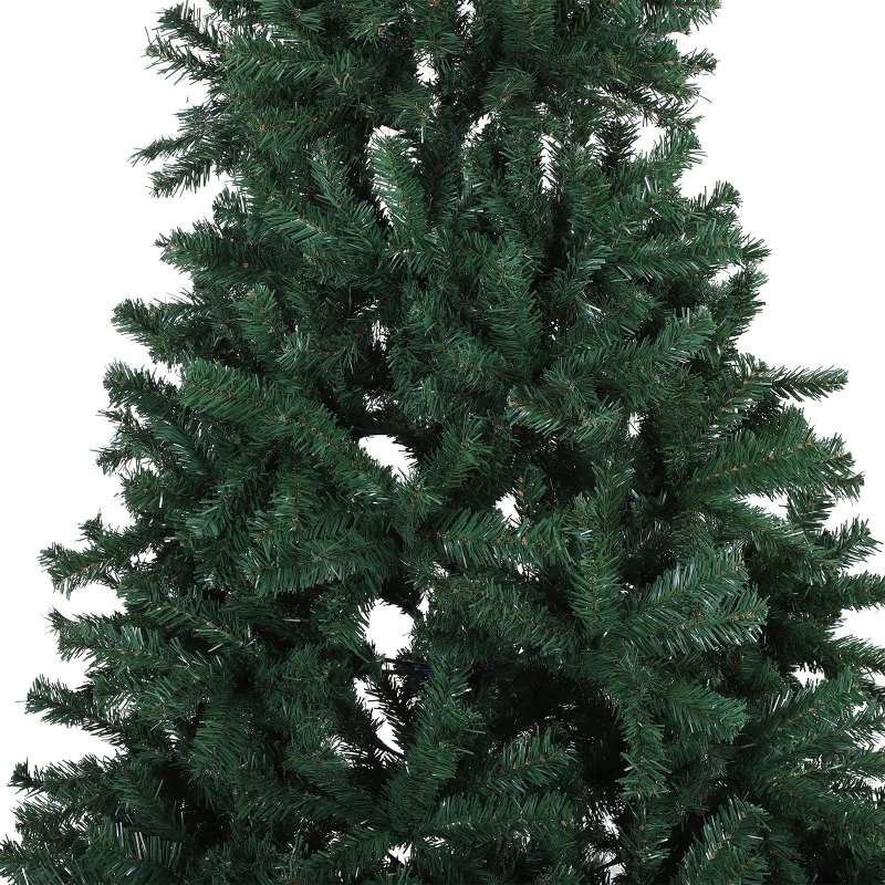 HOMCOM 9' PVC Unlit Spruce Artificial Christmas Tree with Metal Stand  2028 Tips  Green