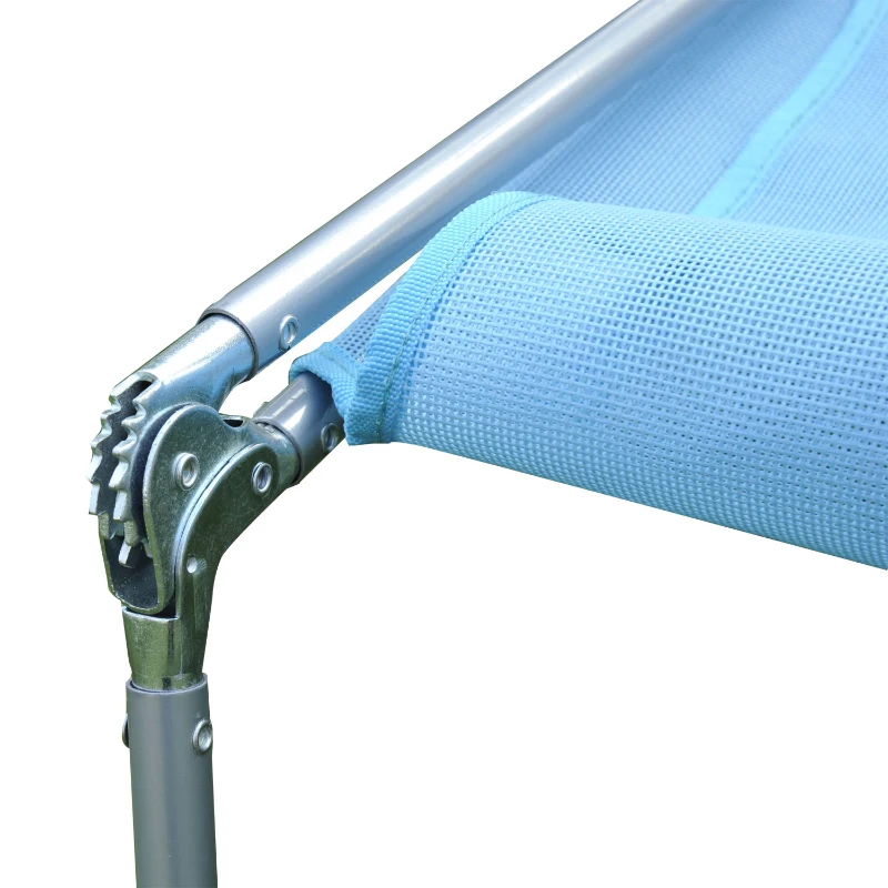 Outsunny Lightweight Outdoor Patio Folding Chaise Lounge Chair - Blue