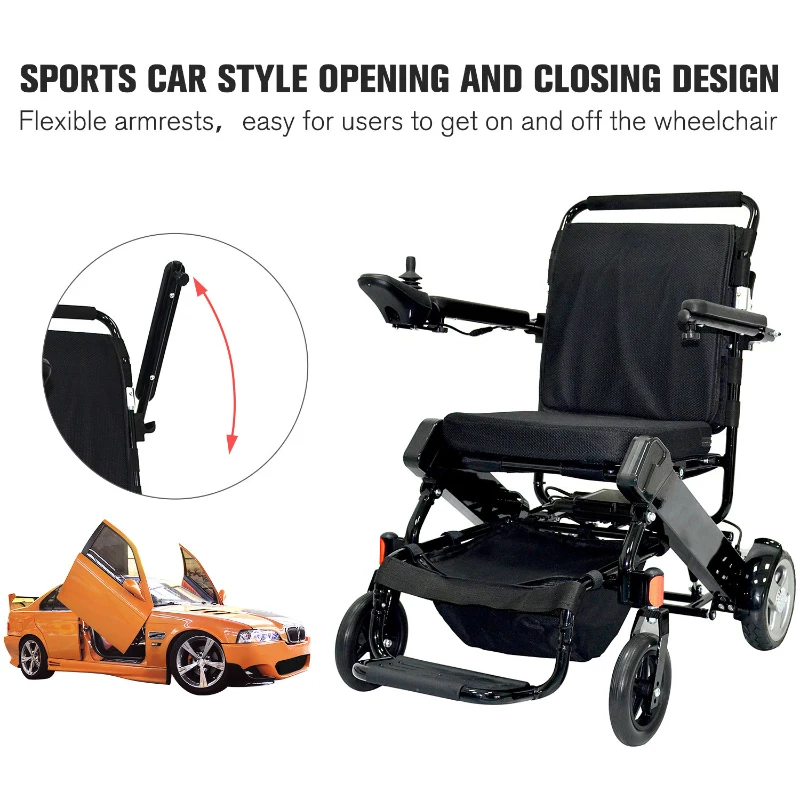 HomCom Lightweight Portable Folding Collapsible Electric Mobility Wheelchair
