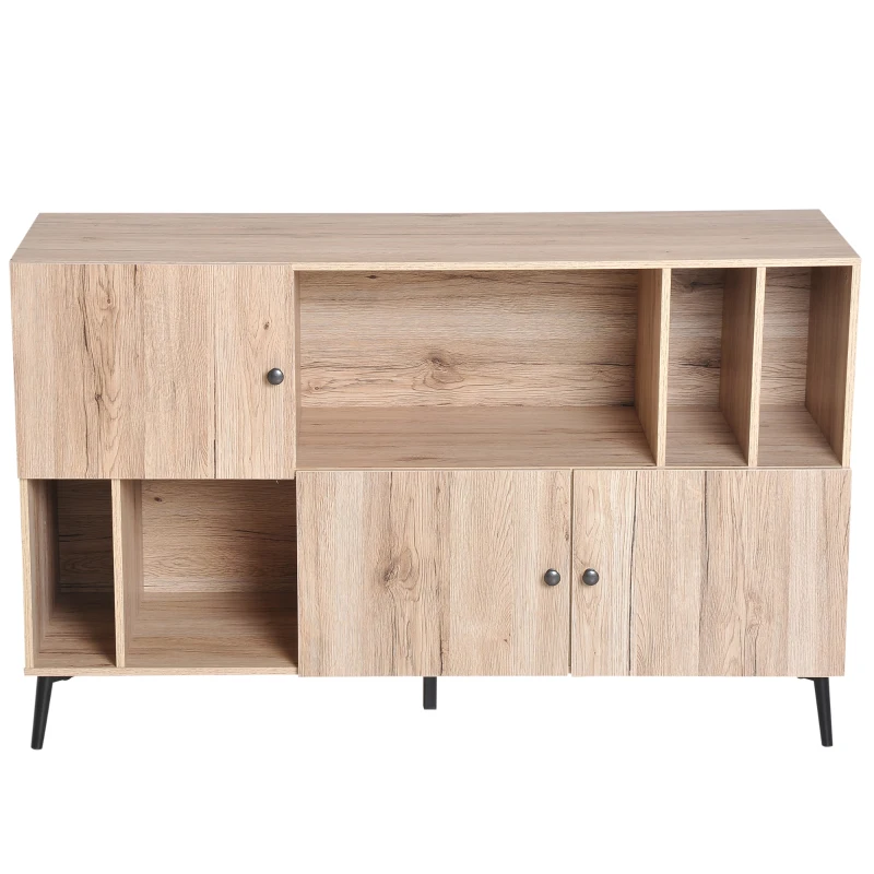 HomCom 47" Contemporary Sideboard Buffet Table Storage Cabinet - Oak