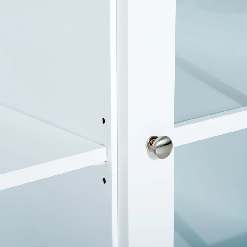 HomCom 56" Modern Country Media Storage Entertainment Center TV Stand - Matte White