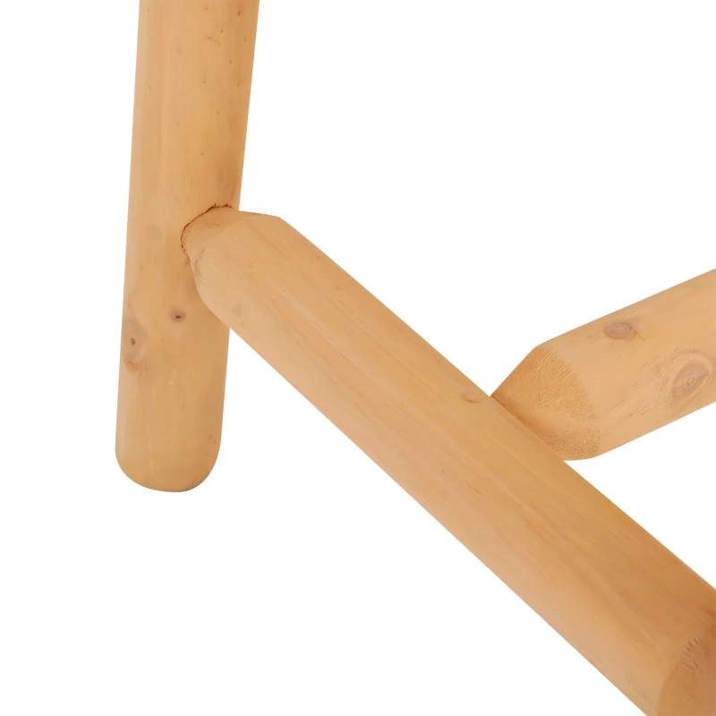 Outsunny Rustic Cabin Style Wooden Square Outdoor Patio End Table