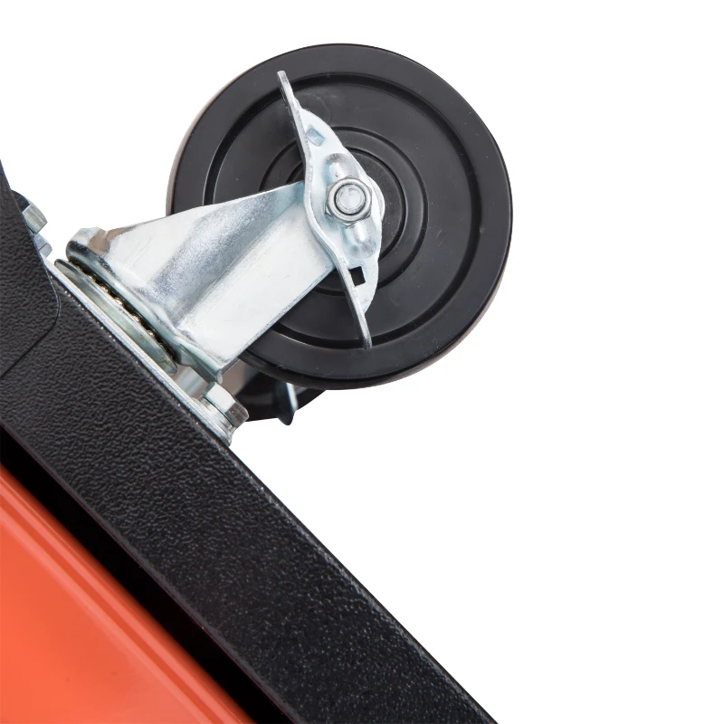 HomCom Rolling Garage Tool Chest Cabinet with 16 Drawers - Black and Orange