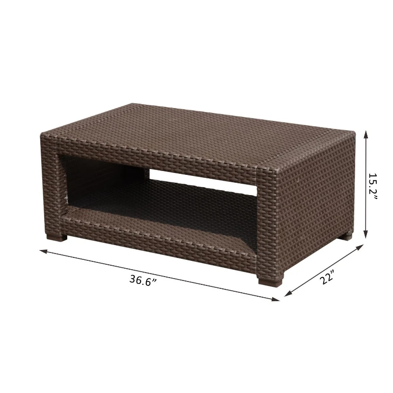 Outsunny Rattan Style Resin Wicker Outdoor Furniture (Coffee Table)
