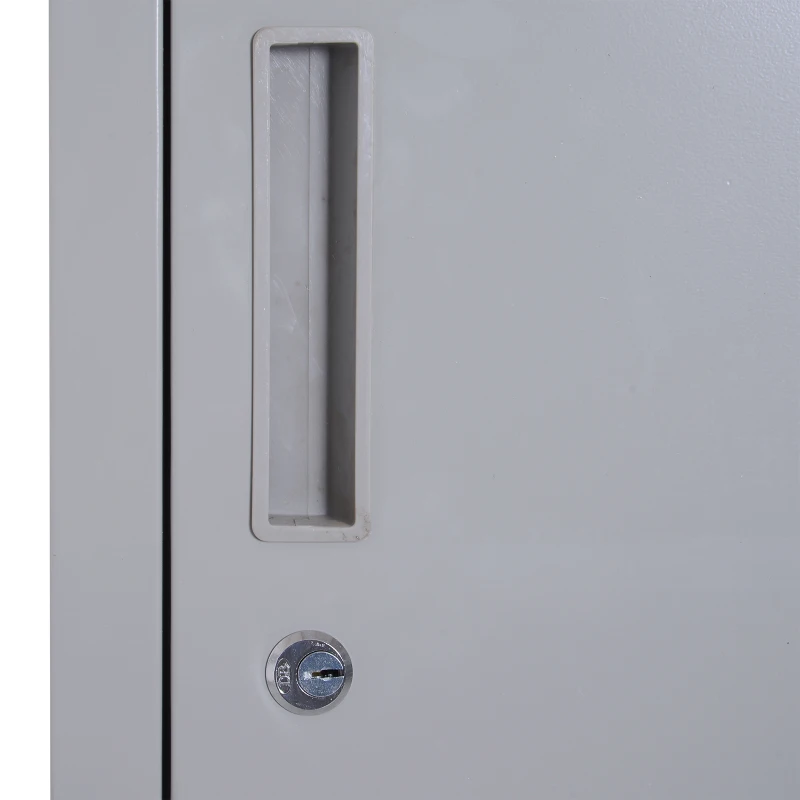 Vinsetto 71" 2 Tier Freestanding Steel Metal Lockable Employee Wall Locker Storage Cabinet - Grey