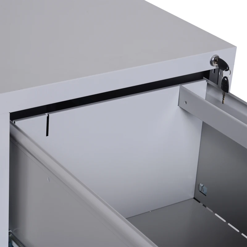 Vinsetto 28" Metal 2 Drawer Vertical Locking Office Filing Cabinet - Grey