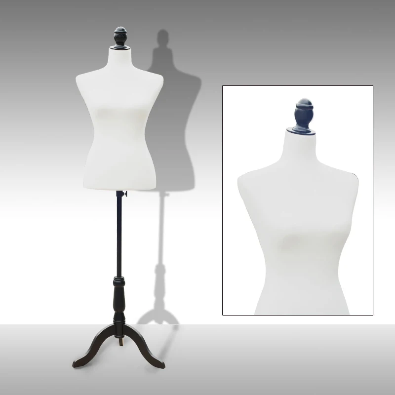 HomCom 36" 27" 36" Fashion Mannequin Female Dress Form w/ Base - White Form