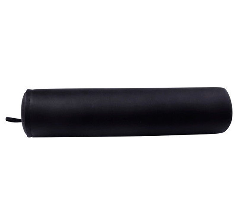 Soozier 25" Full Round Faux Leather Bolster Lumbar Support Massage Pillow - Black