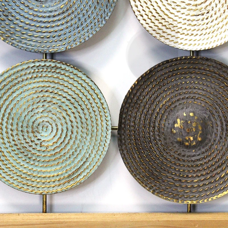 Stratton Wood Frame and Metal Plates Wall Art