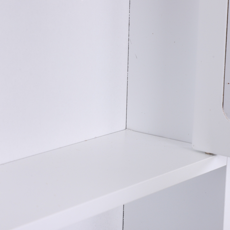 Kleankin Wall Mounted Bathroom Storage Cabinet with Mirror and Double Doors - White