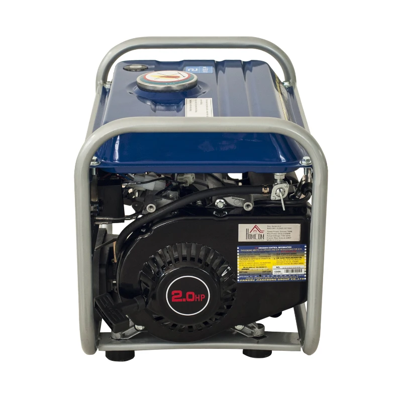 HomCom 2HP 750 Watt 2-Stroke Gas Powered Portable Generator - Blue