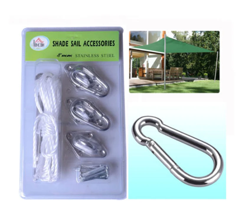 Outsunny Sun Sail Shade Installation Accessory Hardware Kit, Stainless Steel