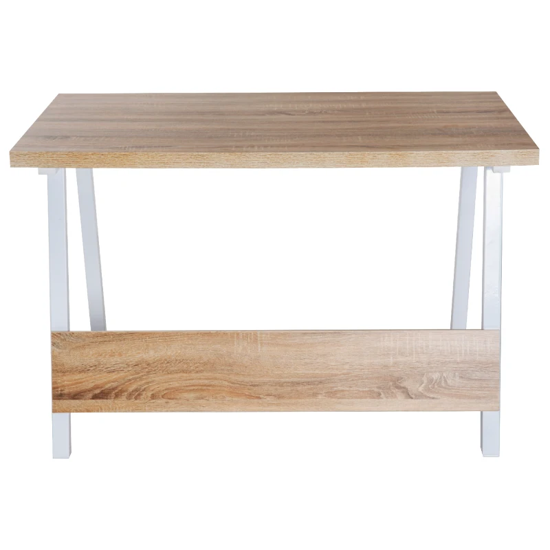 HomCom 47" Wood and Steel Modern Computer Desk - Oak / White
