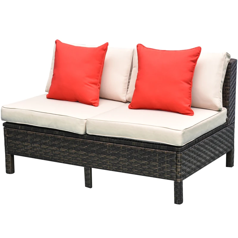 Outsunny 9 Piece Rattan Sectional Wicker Patio Sofa Set Outdoor Seating Furniture