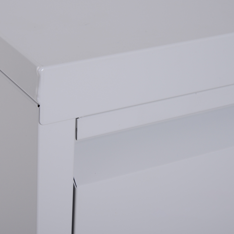 Vinsetto 2 Drawer File Cabinet Metal Storage Chest Home Office - Grey