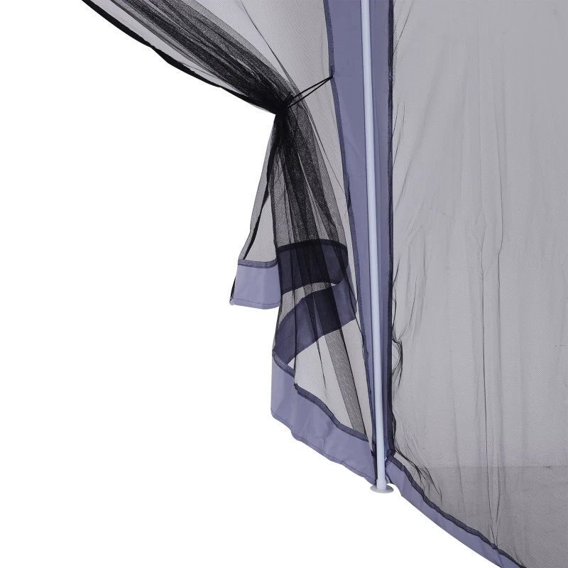 Outsunny Outdoor Sun Shade Gazebo, Canopy Tent with Mesh Screen Walls, Ideal for Garden & Patio, Grey