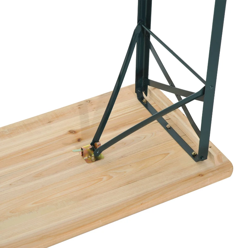 Outsunny 4' Wooden Outdoor Folding Picnic Table Set with Benches