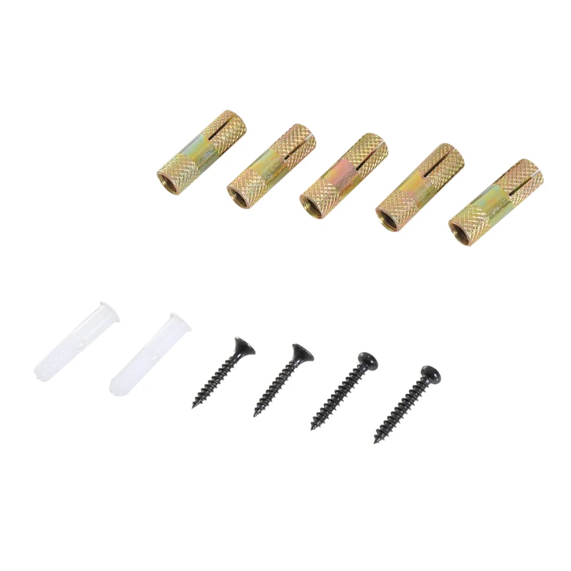 HomCom 6.6' Carbon Steel Industrial Wheel Sliding Interior Barn Door Hardware Kit - Frost Black