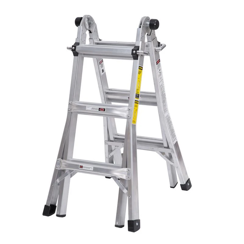 HomCom 11' Adjustable Multi-Purpose Aluminum Folding Ladder