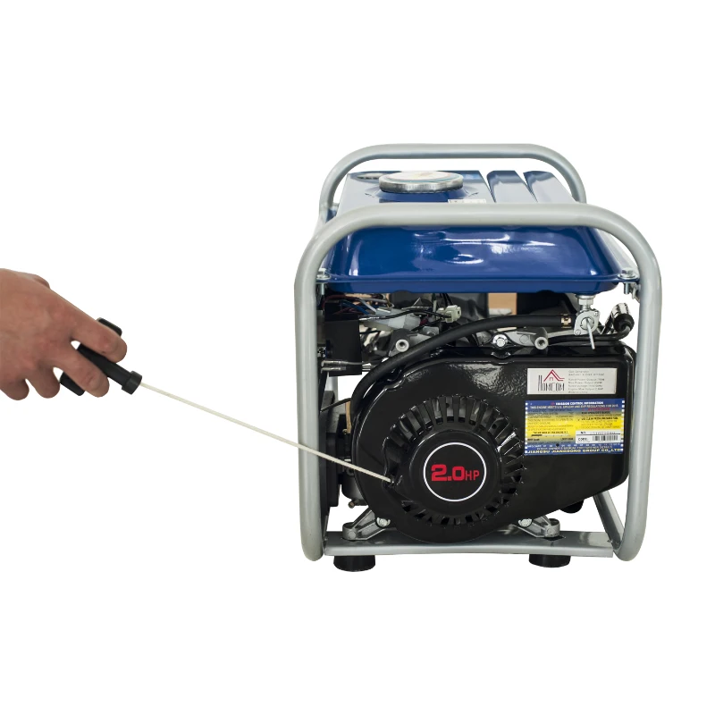 HomCom 2HP 750 Watt 2-Stroke Gas Powered Portable Generator - Blue