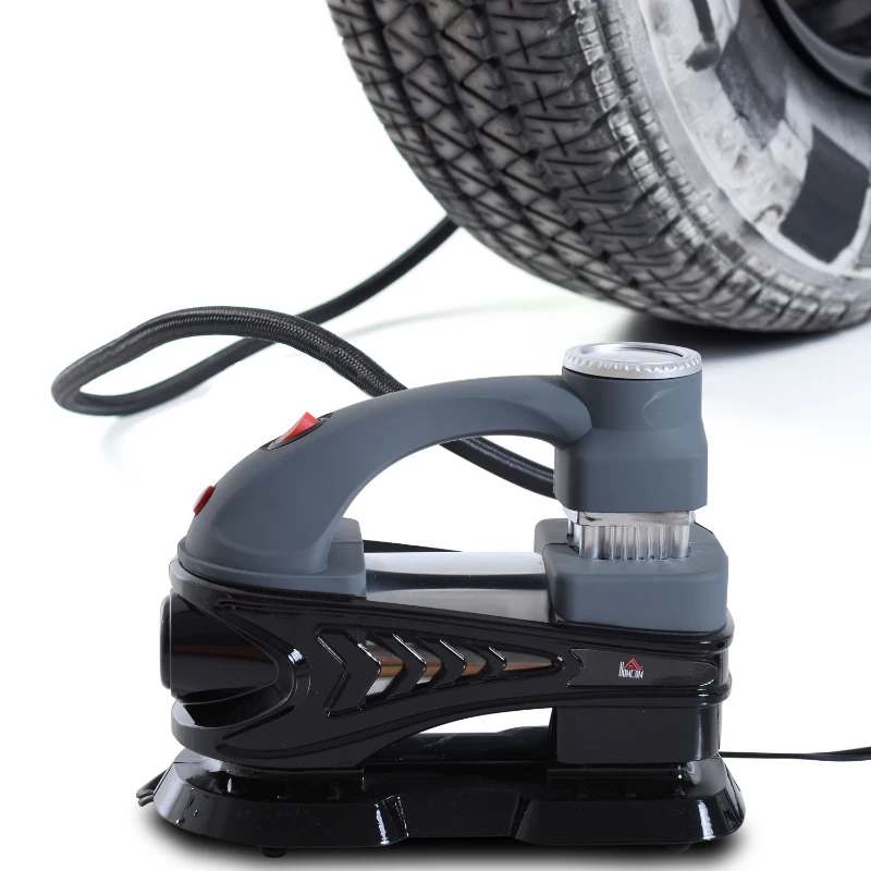 HomCom 12V 100PSI 140W Mini Portable Air Inflator - Black
